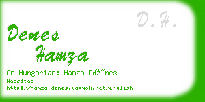 denes hamza business card